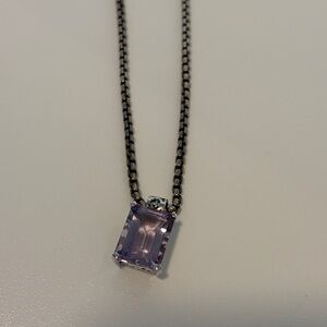 Elegant Silver Necklace with Purple Amethyst pendant